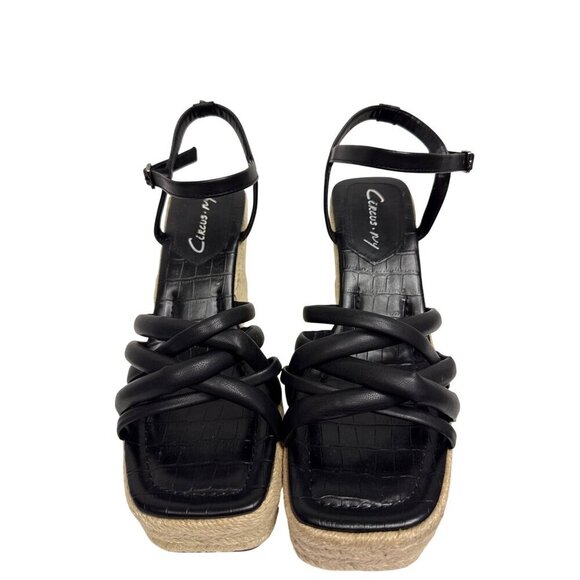 NEW Circus NY Sam Edelman Women's Sandals Wedge Black Platform Shoes Size 9 - Picture 3 of 8